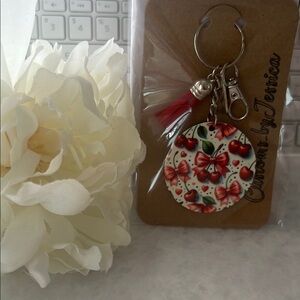 Red and White Keychain